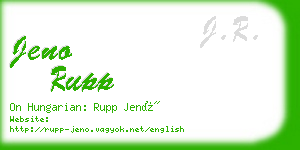 jeno rupp business card